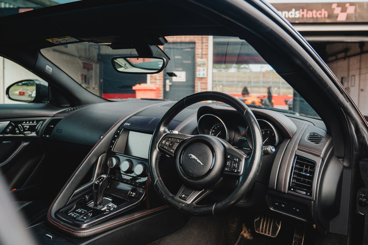 A close-up view of a luxury car's interior