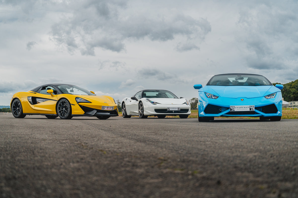 Three luxury sports cars
